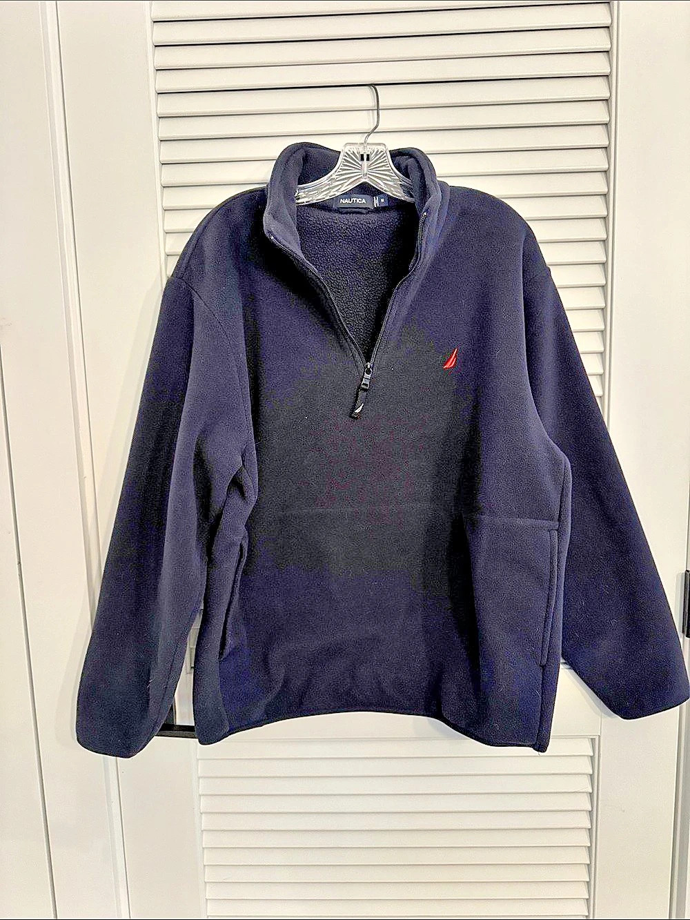 Nautica Quarter-Zip Fleece Pullover Men's Black Fleece Size Medium